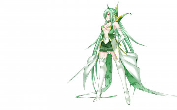 Картинка аниме -weapon +blood+&+technology белый фон арт девушка воин меч