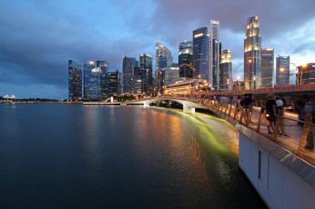 обоя jubilee bridge in singapore, города, сингапур , сингапур, простор