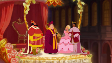 обоя мультфильмы, the princess and the frog, священник, принцесса, король, трон, принц