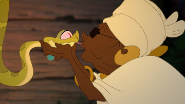 Картинка мультфильмы the+princess+and+the+frog змея поцелуй негритянка браслет очки серьги