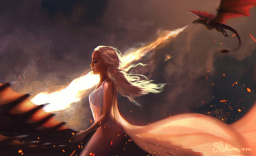Картинка фэнтези красавицы+и+чудовища игра престолов полёт арт дракон