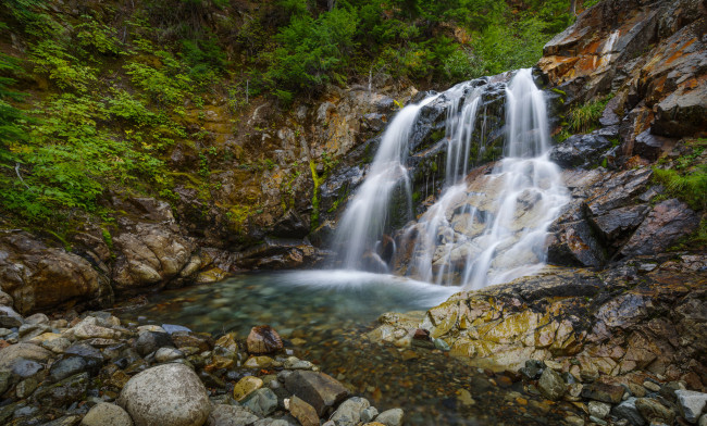 Обои картинки фото природа, водопады, река, водопад, лес