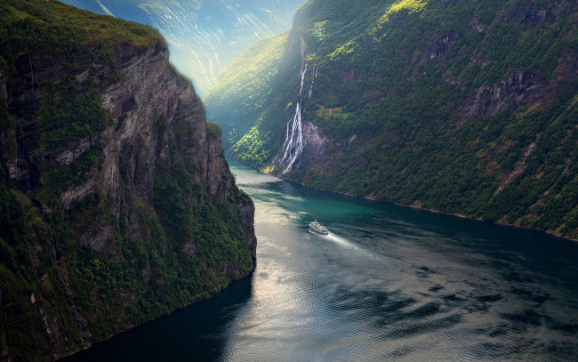 Обои картинки фото природа, реки, озера, горы, норвегия, фьорд
