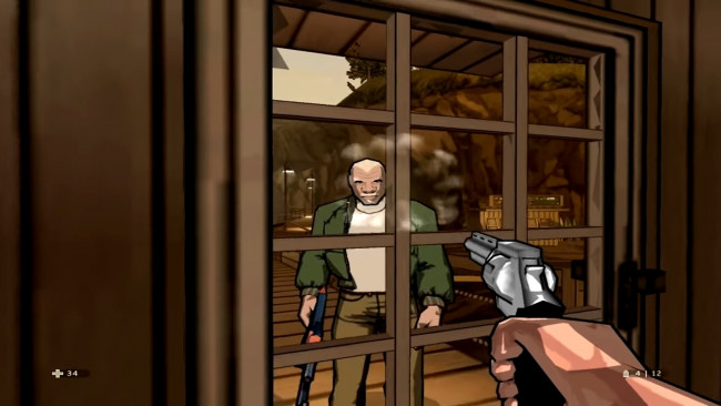 Обои картинки фото видео игры, xiii, окно, рука, преступник, оружие