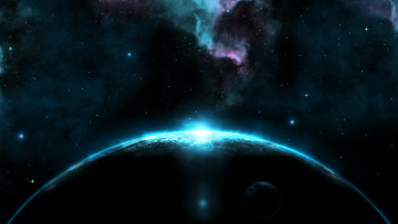 Картинка космос арт планета туманность свечения