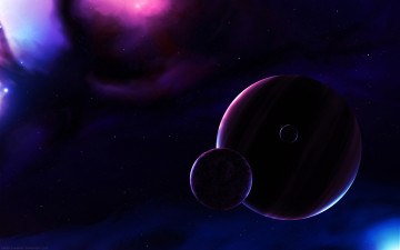 Картинка космос арт тёмный планета