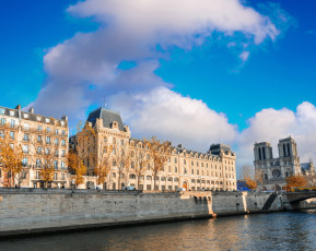 Картинка города париж+ франция париж дома реки набережная