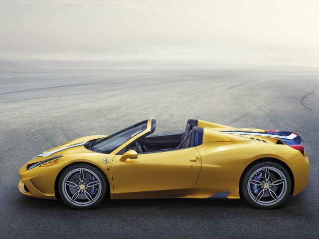 Обои картинки фото автомобили, ferrari, 2014г, speciale, a, 458, желтый