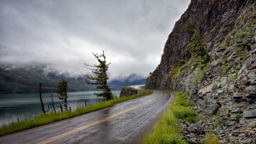 Картинка природа дороги шоссе река горы