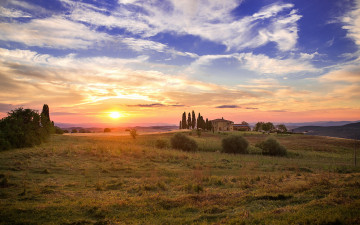 Картинка природа восходы закаты лето картинки италия тоскана закат