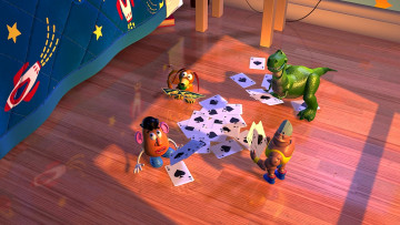 Картинка мультфильмы toy+story+2 собака карты динозавр игрушка