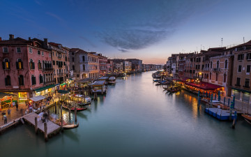 обоя города, венеция , италия, венеция, rialto, bridge, italy, venice, grand, canal, channel, канал, sunset, panorama