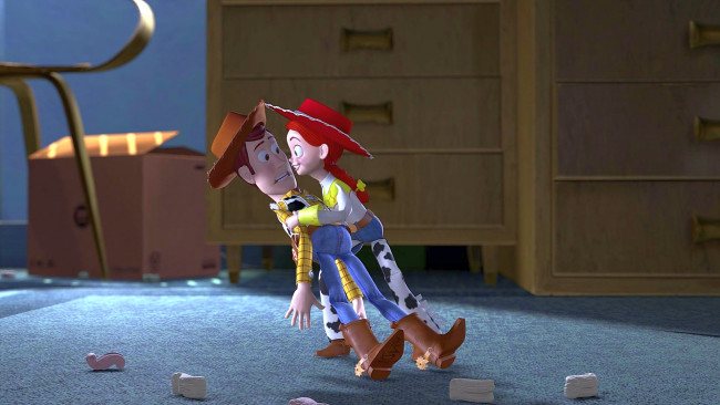 Обои картинки фото мультфильмы, toy story 2, шляпа, ковбой, девушка, игрушка