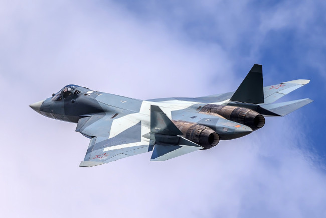 Обои картинки фото t-50 pak-fa, авиация, боевые самолёты, истребитель