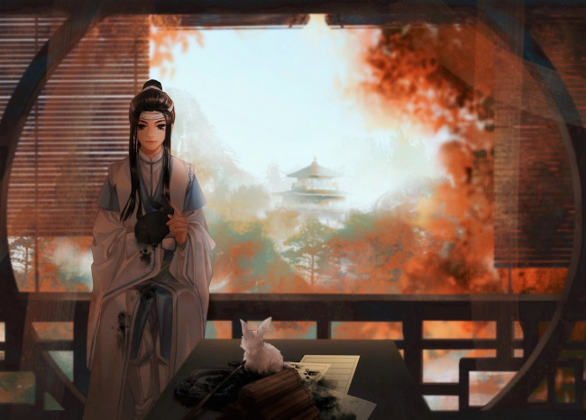 Обои картинки фото аниме, mo dao zu shi, лань, ванцзы, осень