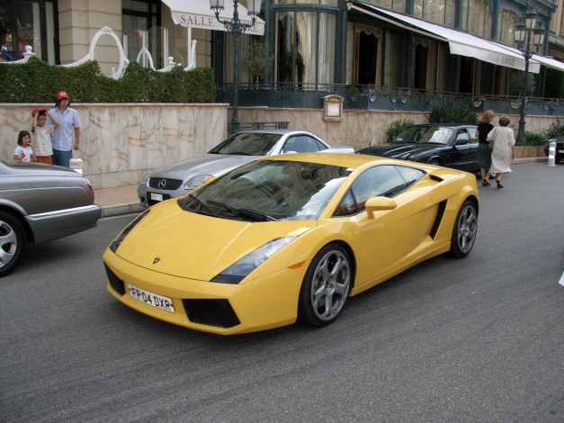 Обои картинки фото lamborghini, gallardo, casino, monaco, автомобили, выставки, уличные, фото