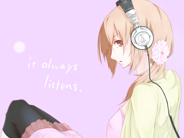 Обои картинки фото аниме, headphones, instrumental