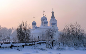 обоя города, православные, церкви, монастыри, снег, зима