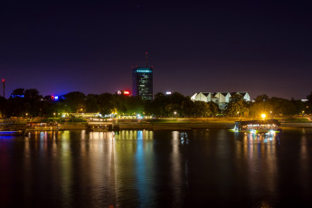 Картинка сербия белград города столицы государств огни ночь дома море