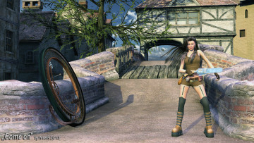 Картинка 3д графика fantasy фантазия велосипед девушка