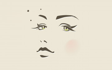 Картинка рисованные минимализм брови фон ресницы глаза губы лицо
