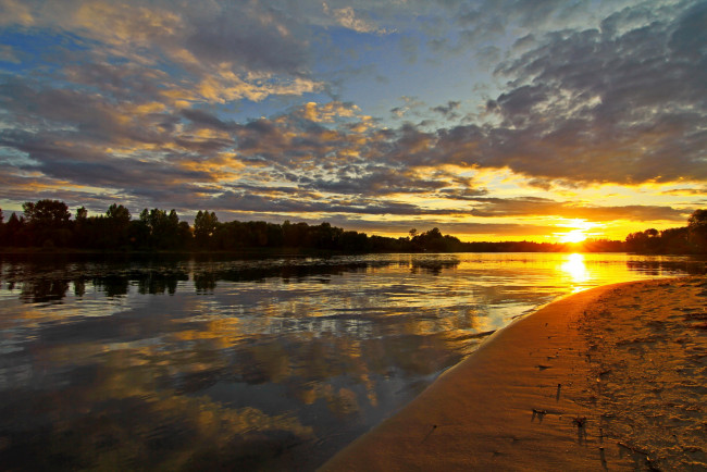 Обои картинки фото Ярославль, река, которосль, природа, восходы, закаты, закат