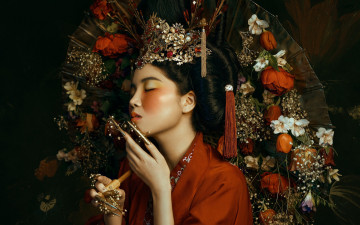 Картинка девушки -+азиатки украшения