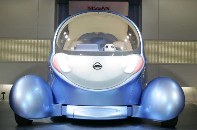 Обои картинки фото nissan pivo-2, автомобили, nissan, datsun, концепт, голубой, салон