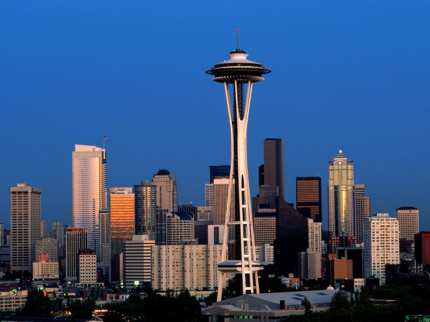 Обои картинки фото space, needle, seattle, washington, города