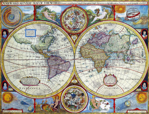 обоя разное, глобусы, карты, полушария, старинный, карта, мира