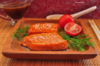 Картинка еда рыбные блюда морепродуктами укроп помидоры томаты