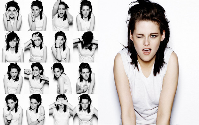 Обои картинки фото Kristen Stewart, девушки, , , фотоколлаж, жесты