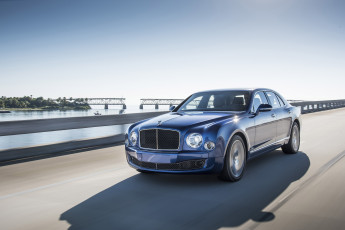 Картинка автомобили bentley синий speed mulsanne 2014г