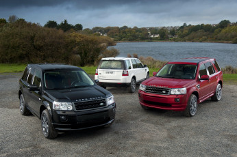 обоя 2010 land rover freelander 2 sd4 sport, автомобили, land-rover, черный, land, rover, freelander, три, белый, бордовый
