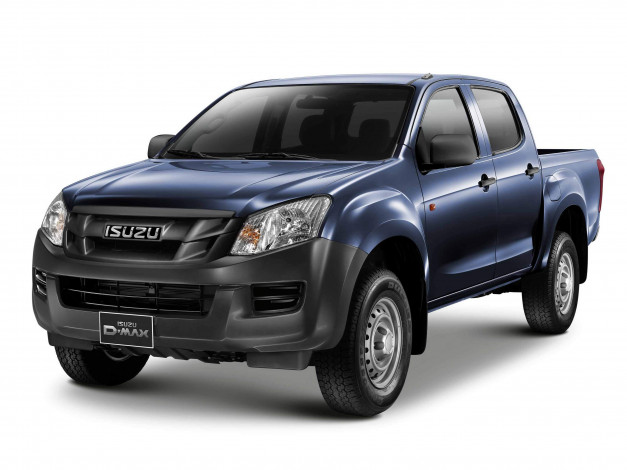 Обои картинки фото автомобили, isuzu, темный, 2012г, cab, d-max, double