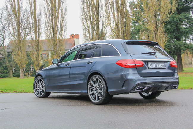 Обои картинки фото автомобили, mercedes-benz, темный, 2014г, carlsson, s205, line, amg, estate, c-klasse