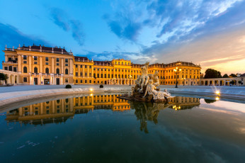 Картинка города вена+ австрия фонтан дворец