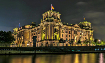Картинка города берлин+ германия здание река