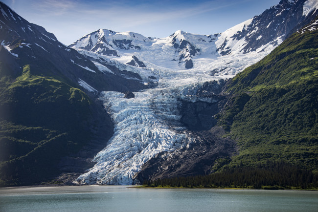 Обои картинки фото природа, айсберги и ледники, озеро, горы, ледник
