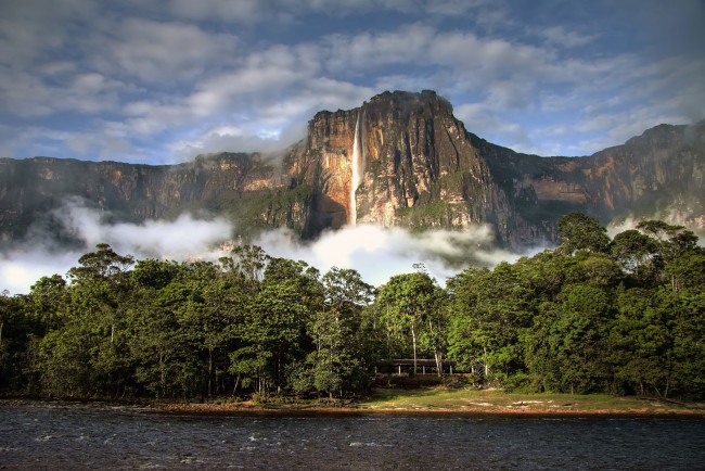 Обои картинки фото водопад анхель, природа, водопады, анхель, венесуэла, водопад