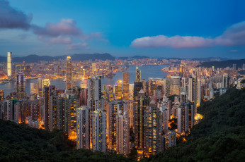 обоя hong kong, города, гонконг , китай, небоскребы, панорама