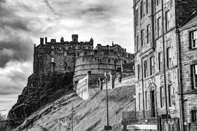Обои картинки фото города, эдинбург , шотландия, фото, черно-белое