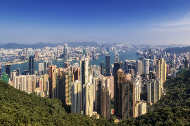 Обои картинки фото hong kong, города, гонконг , китай, панорама, небоскребы