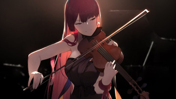 обоя аниме, girls frontline, скрипка