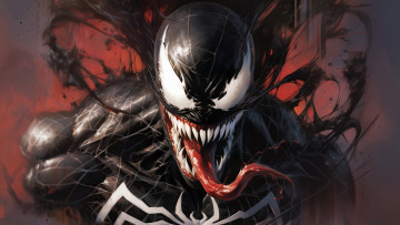 Картинка рисованное кино +мультфильмы venom marvel ai art symbiote