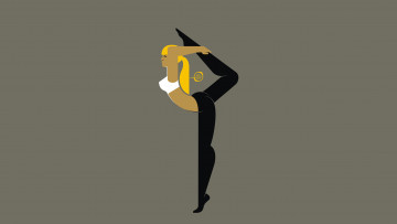 Картинка рисованные минимализм гимнастика девушка