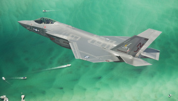 Картинка lockheed+martin+f-35+lightning+ii авиация боевые+самолёты сша ввс 5 поколение малозаметный истребтель-бомбардировщик
