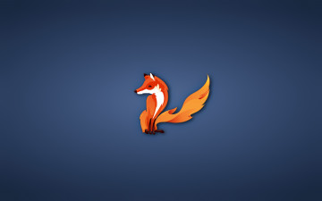 Картинка рисованные минимализм firefox fox лиса синий фон