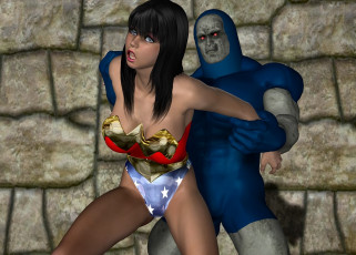 Картинка lordsnot 3д+графика фантазия+ fantasy существо тень фон супермен взгляд девушка