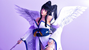 Картинка 3д+графика ангел+ angel оружие ангел взгляд фон девушка